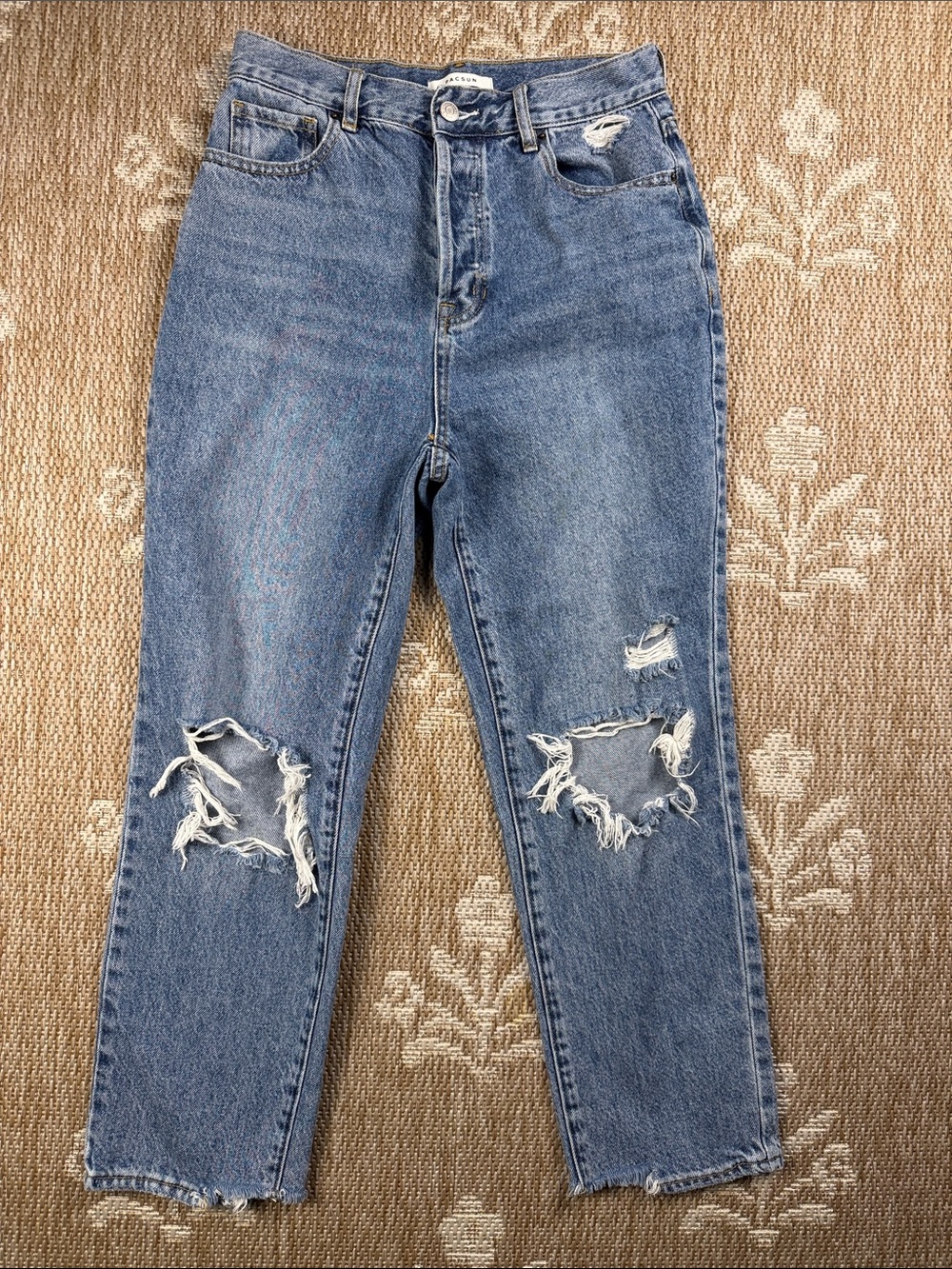 PacSun Distressed Light Blue high rise straight leg Jeans